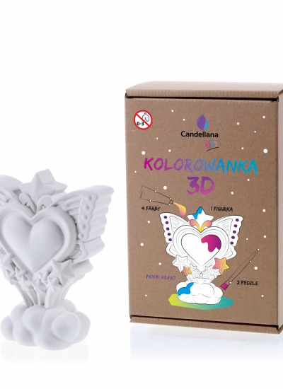 Kolorowanka 3D Moon Heart
