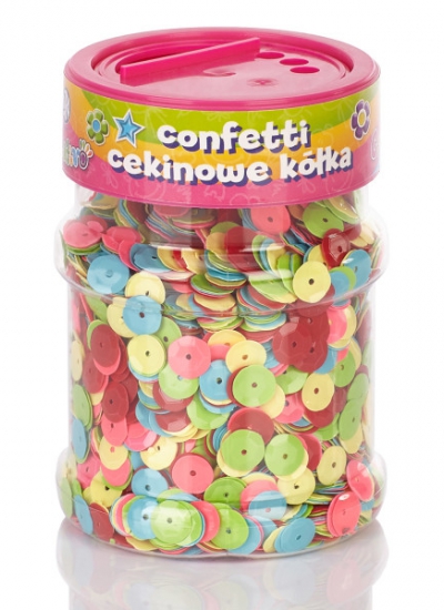Confetti cekinowe kółka - mix kolorów intensywnych 100g