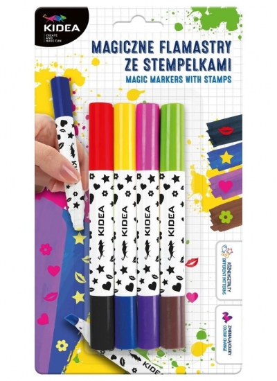 Magiczne flamastry ze stempelkami Kidea